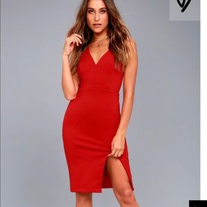 Sexy red midi dress!
